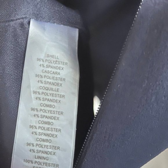 Vince Camuto Navy with Pink Ringer Trim Scuba Crepe Dress Size 6 - Picture 5 of 7